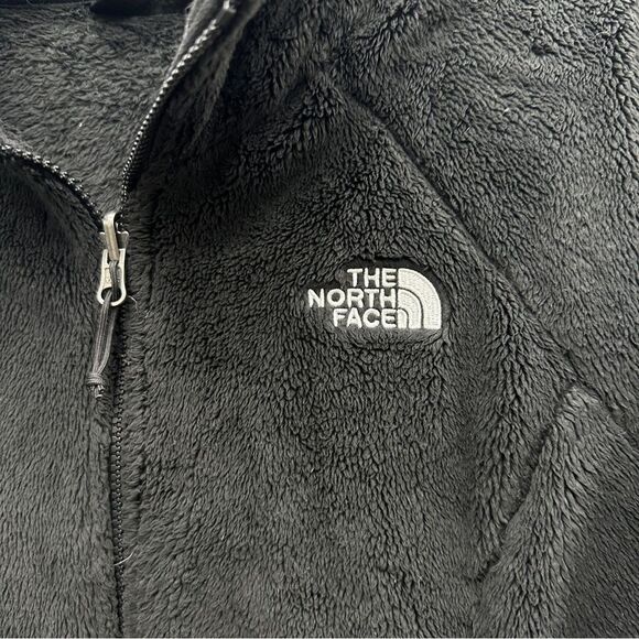 North Face Osito black long hair zip up fleece jacket women's medium - Picture 3 of 7